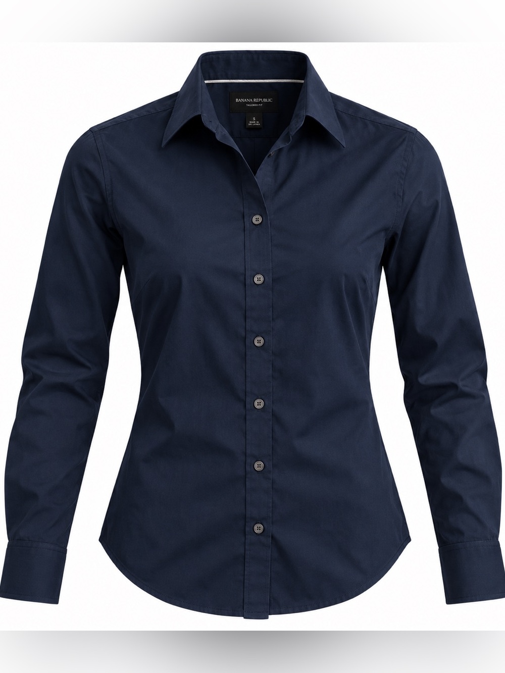 Banana Republic Navy Tailored Fit Button-Up Shirt